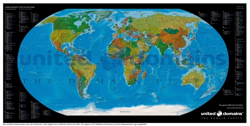 Světová mapa národních domén